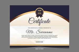 Elegant luxury certificate template design vector