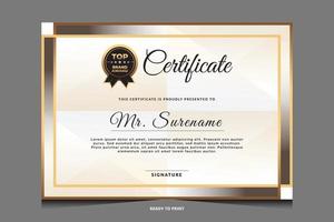 Elegant luxury certificate template design vector