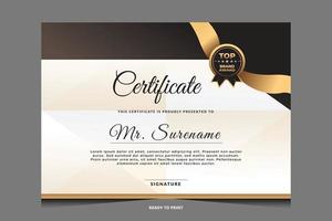 Elegant luxury certificate template design vector