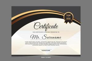 Elegant luxury certificate template design vector