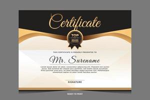 Elegant luxury certificate template design vector