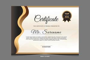 Elegant luxury certificate template design vector