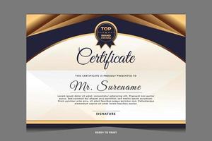 Elegant luxury certificate template design vector