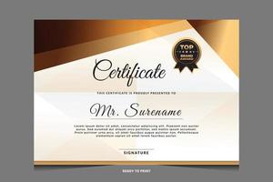 Elegant luxury certificate template design vector