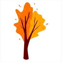Abstract autumn tree. Ornamental plant. Cartoon style. vector