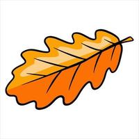 Carved autumn leaf. Nature bright leaves of trees. Cartoon style. vector