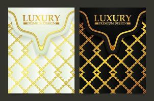 cover of elegant pattern motif in gold color vector