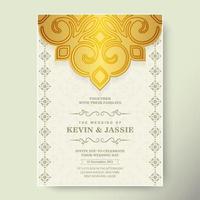 Luxury wedding invitation in mandala vector