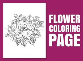 Floral coloring book page for adults and children. coloring page vector