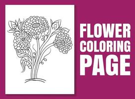 Floral coloring book page for adults and children. coloring page vector