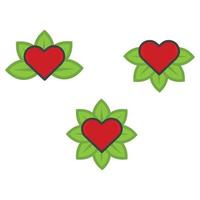 world vegeratian day illustration. heart with green leaf illustration vector