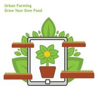 urban farming illustration design. vector