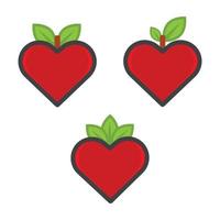 world vegeratian day illustration. heart with green leaf illustration vector