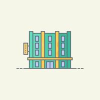 Ilustración de vector de edificio de hotel