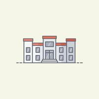 ilustración de vector de edificio de escuela