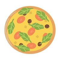 Pizza realista con pepperoni y diferentes tipos. vector