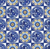 patrón sin costuras con acuarela de diseño de azulejos italianos vector