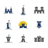 Castle building vector illustration icon Template