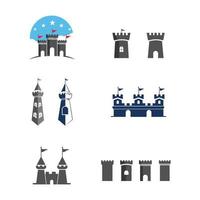 Castle building vector illustration icon Template