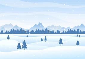 paisaje de invierno de navidad y año nuevo ilustración de vector de fondo