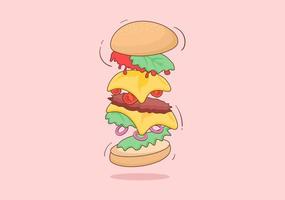 vector de fondo de comida rápida de hamburguesa