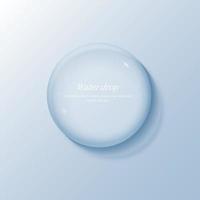 gotas de agua transparente, objeto de gota de agua. vector