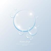 transparent water droplets , water drop object. vector