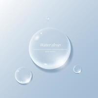 transparent water droplets , water drop object. vector