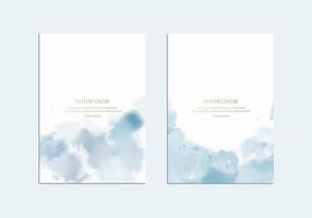 Watercolor background with blue background, soft drawing texture vector