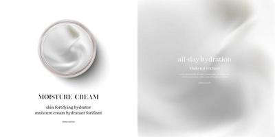 moisturizing cream or swirl cosmetic cream, top view vector. vector