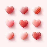 Happy Valentine's Day. Background with Realistic Hearts. vector