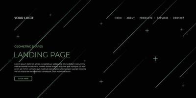 Landing page template with geometric patterns for business website vector