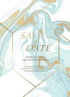 Marble wedding invitation cards set. vector