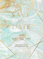 Marble wedding invitation cards set. vector