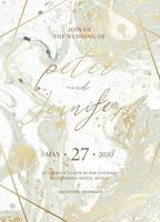 Marble wedding invitation cards set. vector