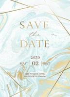 Marble wedding invitation cards set. vector