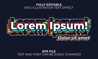 retro colorful fully editable text effect vector