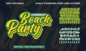 repeated summer party text effect vector