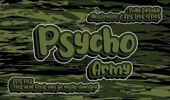 psycho army text effect editable vector