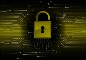 Closed Padlock on digital background, cyber security vector