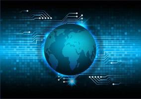 world binary circuit board future technology, blue hud cyber security vector