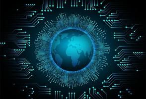 world binary circuit board future technology, blue hud cyber security vector