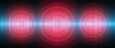 Sound waves oscillating dark light vector