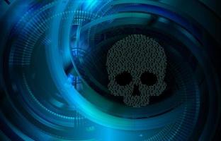 cyber hacker attack background, skull vector