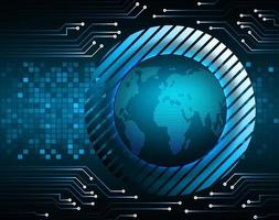 world binary circuit board future technology, blue hud cyber security vector