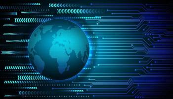 world binary circuit board future technology, blue hud cyber security vector