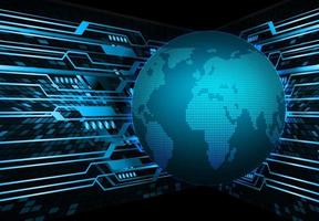 world binary circuit board future technology, blue hud cyber security vector