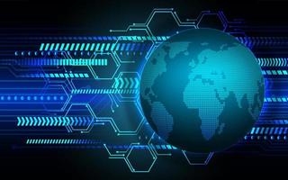 world binary circuit board future technology, blue hud cyber security vector