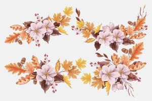 Watercolor Autumn Bouquets Collection vector