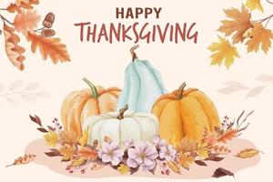 Watercolor Happy Thanksgiving Day Background vector
